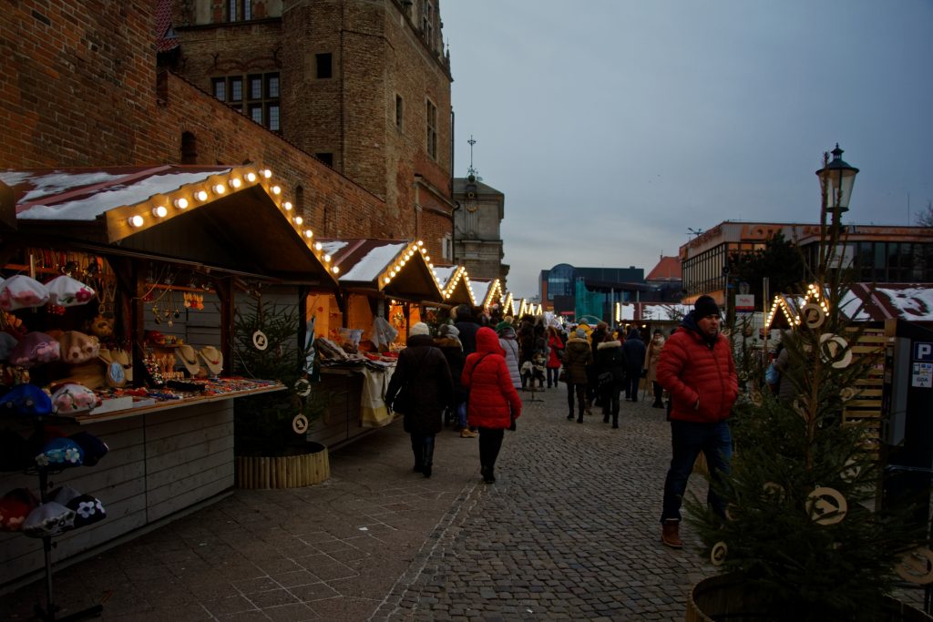 Puestos en Mercado Navideño en Gdansk
